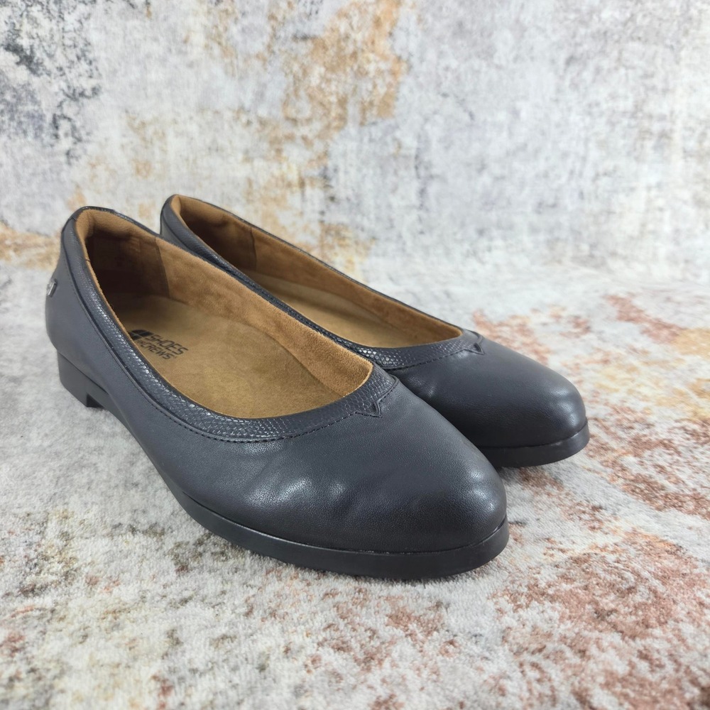 Shoes For Crews Professional Flats Womens 7 Black Leather Slip Resistant 55315‎